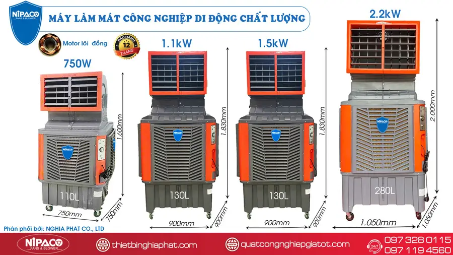 Máy làm mát công nghiệp di động Nipaco
