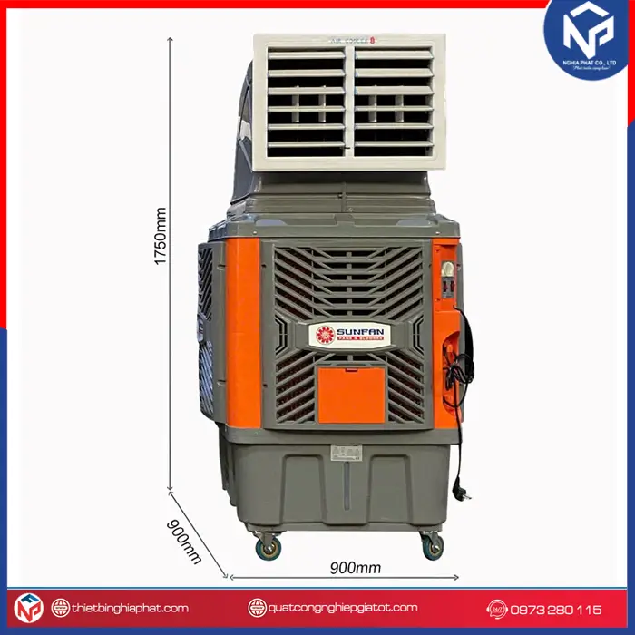 Máy làm mát công nghiệp Sunfan SF18Y 18.000 m3/h 1.1KW KT 750x900x900mm