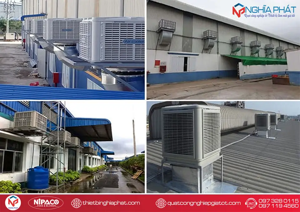 Máy làm mát công nghiệp cố định và các kiểu lắp đặt