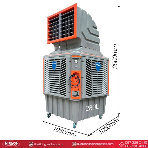 Kích thước Máy làm mát hơi nước 2.2KW - 2000x1050x1050mm