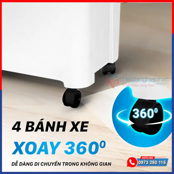 Máy làm mát Daikiosan DM112 4 bánh xe di chuyển dễ dàng