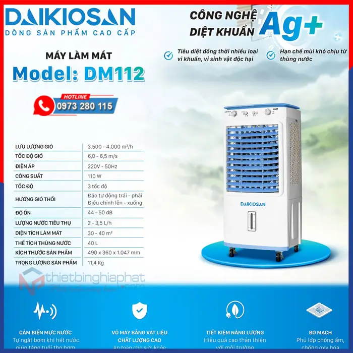 Máy làm mát Daikiosan DM112 110W