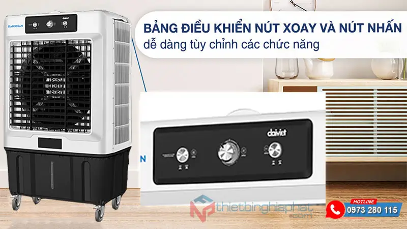 Máy làm mát không khí Daikiosan DM205 điều khiển cơ dễ sử dụng