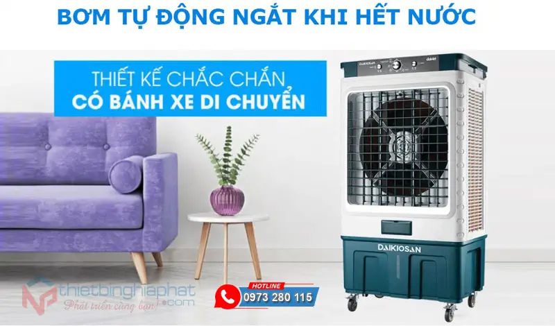 Máy làm mát Daikiosan DM212 3 tốc độ có chế độ tự ngắt bơm khi hết nước