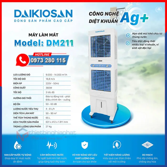 Máy làm mát Daikiosan DM211 2 tầng