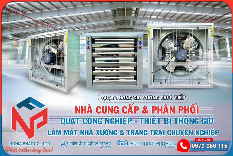 Nghĩa Phát phân phối Quạt thông gió vuông trực tiếp OMYSU giá tốt