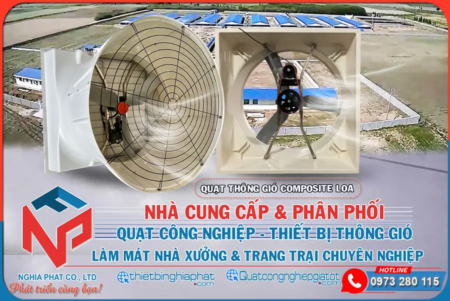 Nghĩa Phát phân phối Quạt composite loa 3 cánh nhôm đúc chuyên nghiệp