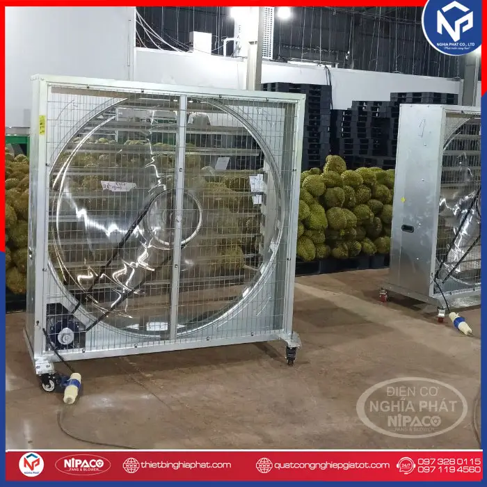 Quạt công nghiệp thổi sầu riêng, vựa nông sản 1380x1380