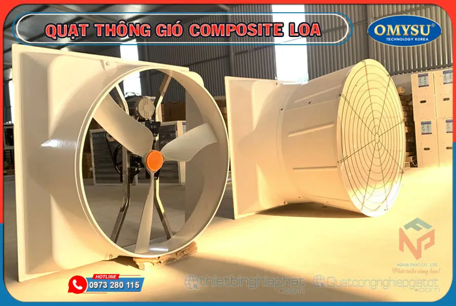 Quạt thông gió compostite loa 3 cánh nhôm đúc