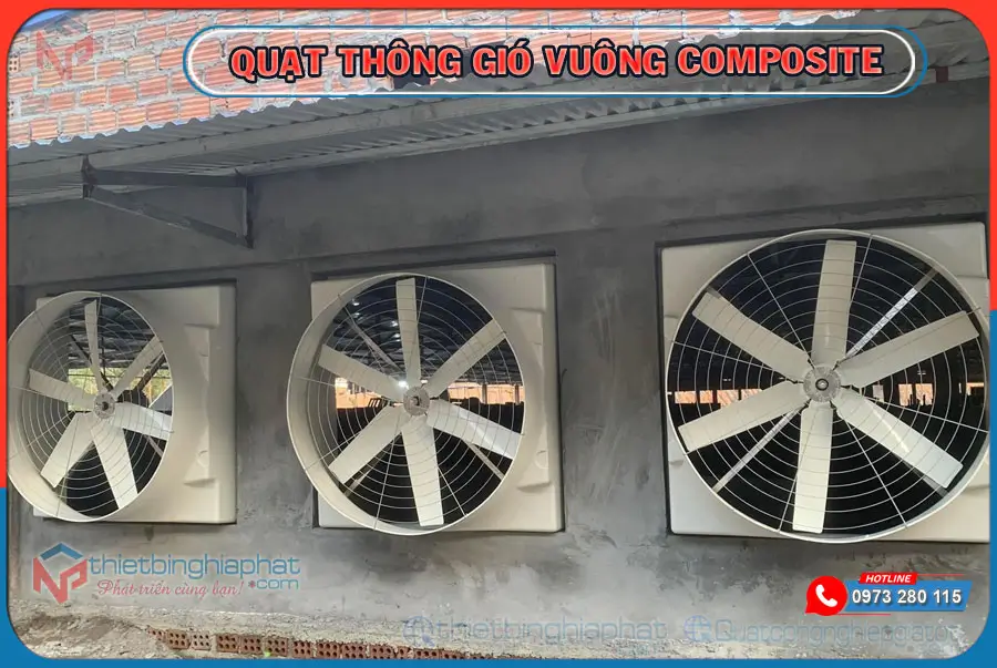 Quạt thông gió composite trực tiếp lắp cho trang trại