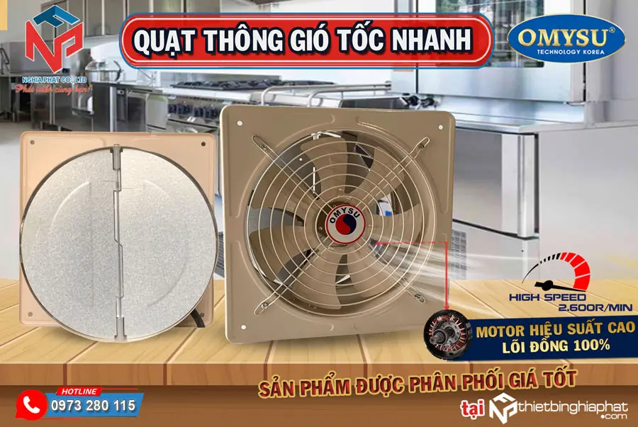 Quạt thông gió vuông tốc nhanh hút mạnh mẽ nhiều ứng dụng