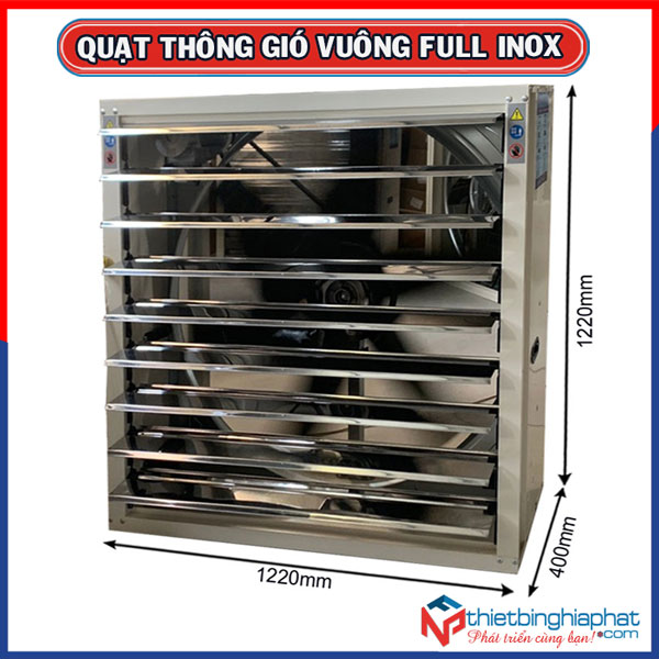 Quạt thông gió vuông INOX toàn phần BMF-1220 1220x1220x400mm