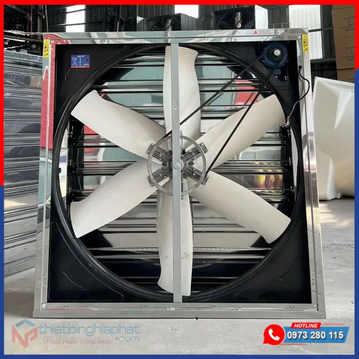 Quạt thông gió vuông thân vỏ INOX 430 kích thước 1100x1100x400mm cánh POM