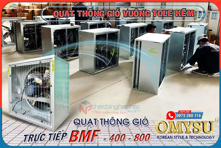 Lắp ráp Quạt thông gió vuông OMYSU BMF-700