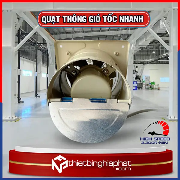 Quạt thông gió vuông tốc nhanh FS-15 OMYSU cửa chớp tự động