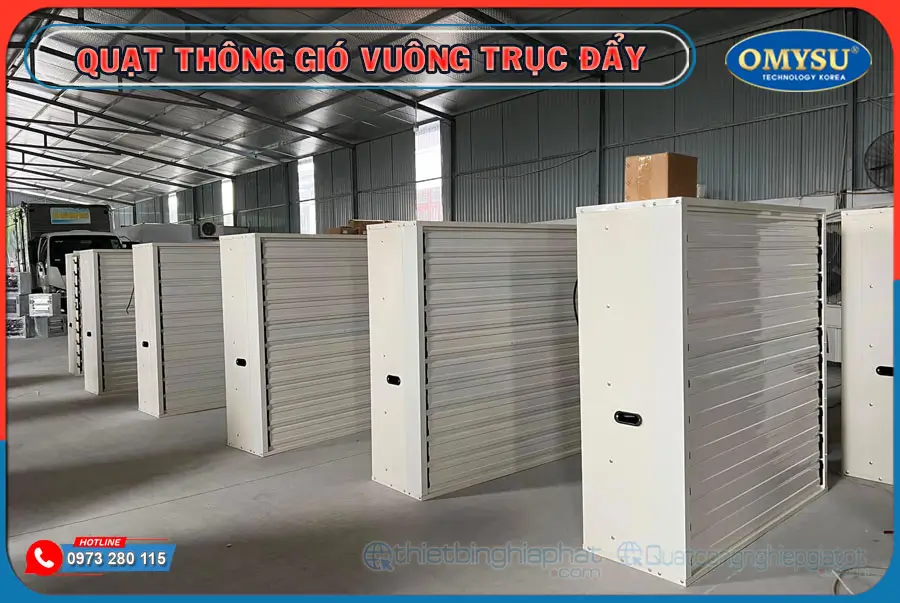 SX và Phân phối Quạt thông gió trục đẩy OMYSU 1380x1380 sơn tĩnh điện