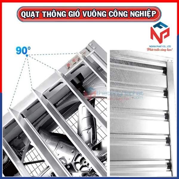 Quạt thông gió vuông INOX 304 BMF-1380 1380x1380mm 17 Quạt thông gió vuông với cửa chớp tự động thông minh