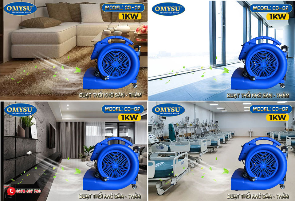 Ứng dụng của máy thổi sàn CD-02