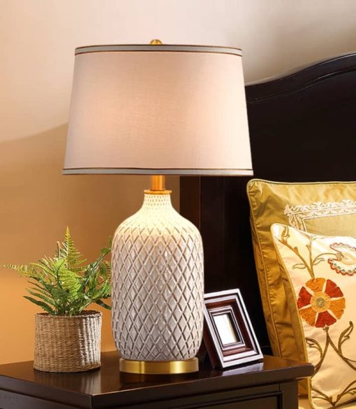 Đèn bàn phòng ngủ gốm sứ hình quả dứa JMS138 - Hình ảnh 2