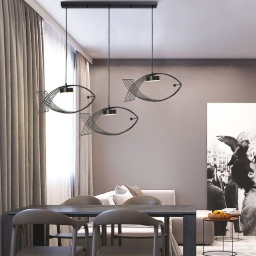 Đèn thả hình cá trang trí phòng ăn sáng tạo JL6460 - Hình ảnh 4