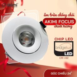 Âm Trần Chống Chói 7W Akimi Focus 24° Chỉnh hướng Linh Hoạt