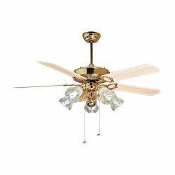 Quạt Trần Cổ Điển COSIMA-CHE-1010A.W / Chất Liệu Cánh Gỗ, Màu Vàng Kim
