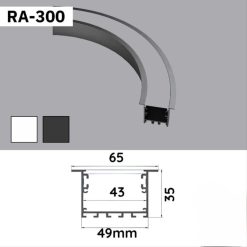 Thanh Nhôm Định Hình Uốn Cong Lắp Âm Dài 67Cm | RA300