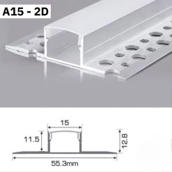 Thanh Nhôm Giấu Viền Dài 1m5 | A15-2D