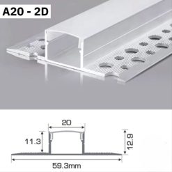 Thanh Nhôm Giấu Viền Dài 1m5 | A20-2D