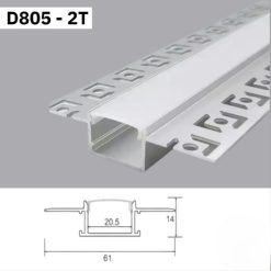 Thanh Nhôm Giấu Viền Dài 2m | D805-2T