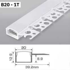 Thanh Nhôm Giấu Viền Uốn Cong Dài 1m5 | B20-1T