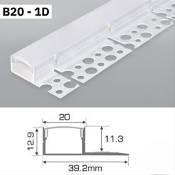 Thanh Nhôm Giấu Viền Uốn Cong Dài 1m5 | B20-1D