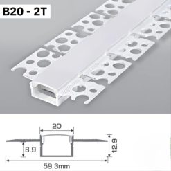 Thanh Nhôm Giấu Viền Uốn Cong Dài 1m5 | B20-2T