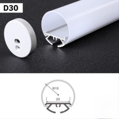 Thanh Nhôm Định Hình LED Tròn 2 Mét | D30